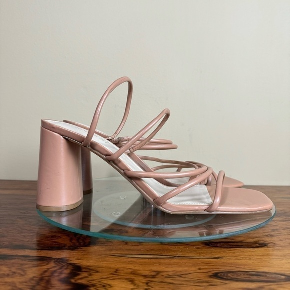 NINE WEST Strappy Open Toe Heel Sandals Platform Block Heels Size 12 - Picture 3 of 15